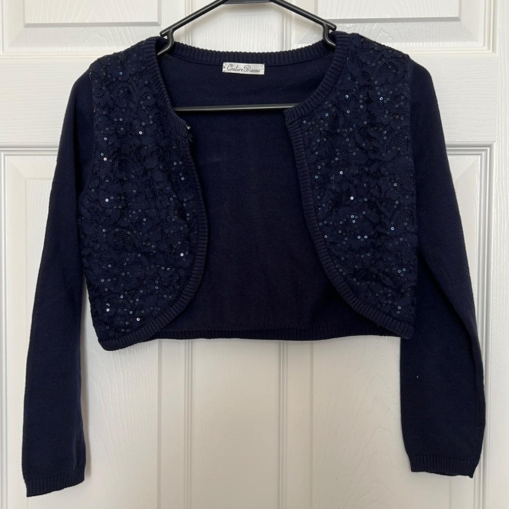 Princess Couture cropped cardigan Navy Blue